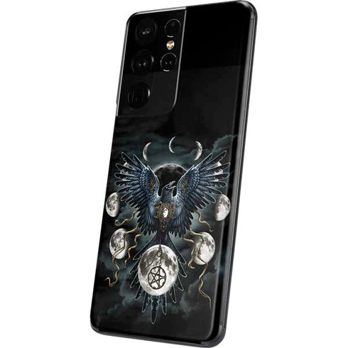 Crow and Moon Phases by Sarah Richter Galaxy S21 Ultra 5G Skin